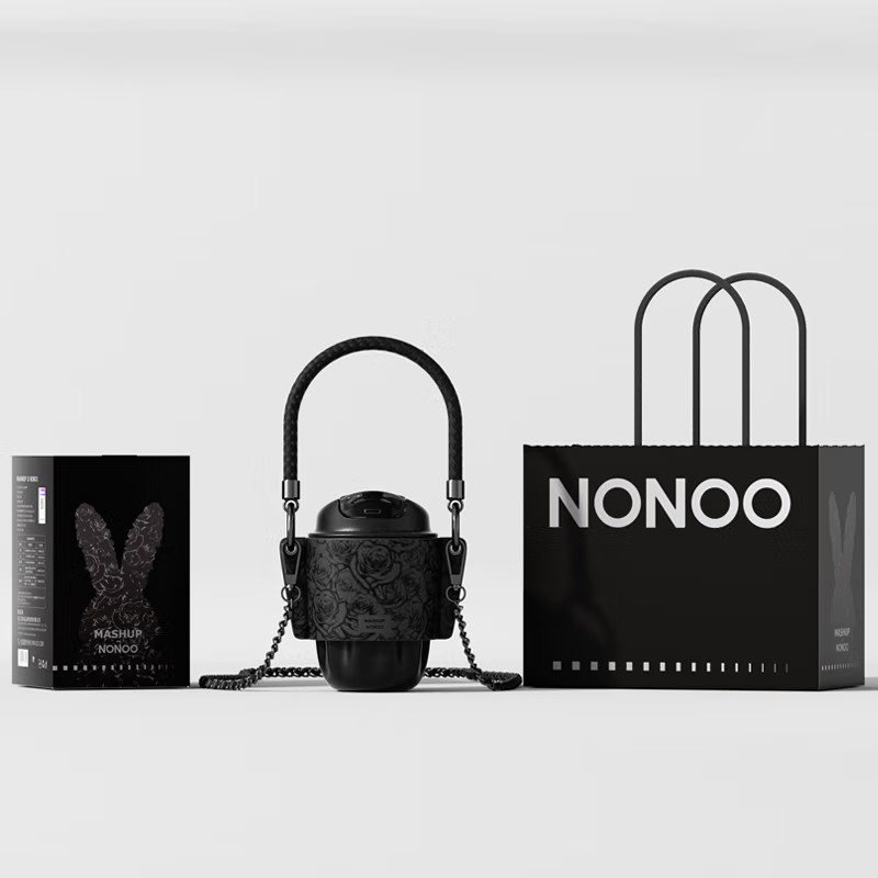 NONOOxMASHUP联名款咖啡保温杯潮酷高颜值水杯夏季保冷杯教师节礼物 白兔-玫瑰纹杯套-链条-礼袋 260ml