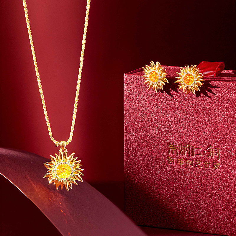 朱炳仁铜一路向阳项链