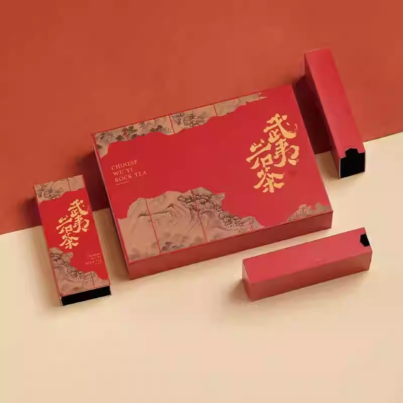 新款武夷岩茶肉桂礼盒装3盒1两装空盒摆泡茶凤凰单丛单枞叶包装