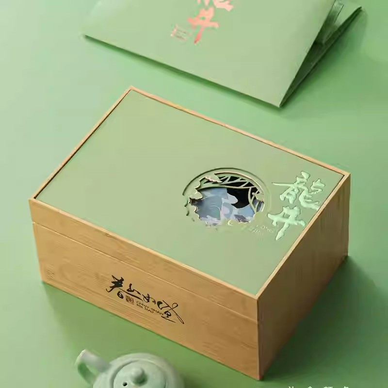 新款龙井方包茶叶包装盒空礼盒高档狮峰龙井绿茶茶叶盒礼盒装