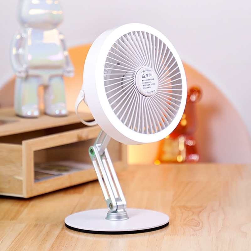 电风扇桌面折叠小风扇360度旋转铝合金家用静音小型办公室桌上台扇学生宿舍迷你大风力台式降温循环扇