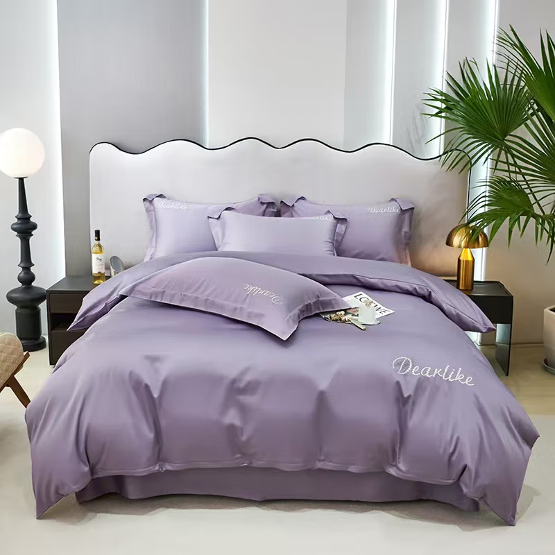 水星家纺（MERCURY） 简色生活水星集团荣誉出品 沐夏100S长绒棉四件套