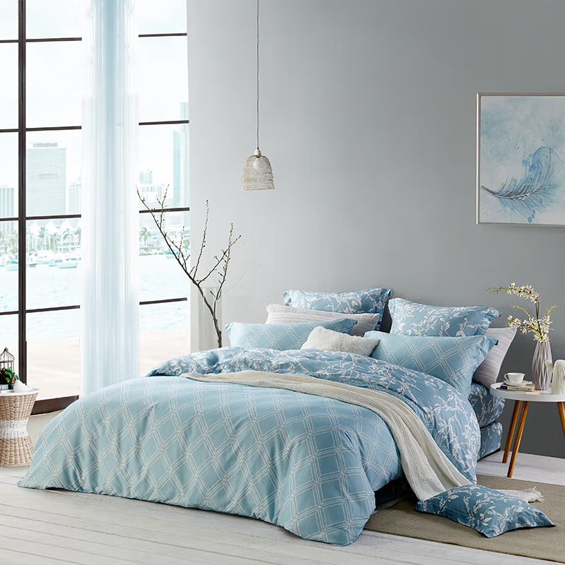  LOVO罗莱生活 全棉四件套纯棉床单被套双人床上用品200×230cm 曲径通幽