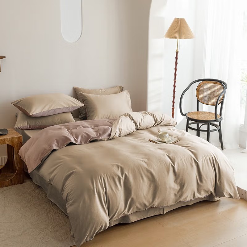 红秀世纺60s全棉贡缎四件套 双面佳人 被套：200*230cm