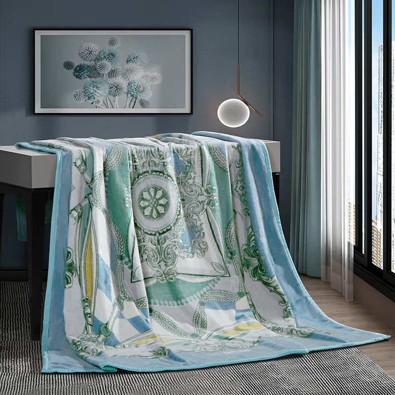 富安娜 家居午休毯 单层舒柔亲肤毯 迪亚斯 180*200cm 蓝