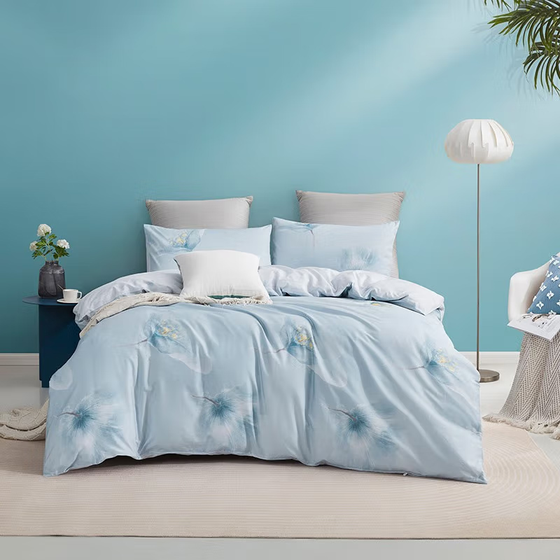 罗莱（LUOLAI）四件套纯棉床单被罩枕套全棉床上WD单双人简约诺曼清风徐徐 浮生墨香 