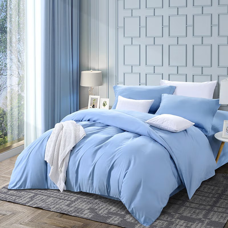 富安娜（FUANNA）纯棉四件套/清风望月 全涤磨毛四件套/静谧蓝（适用1.5/1.8米床） 静谧·蓝