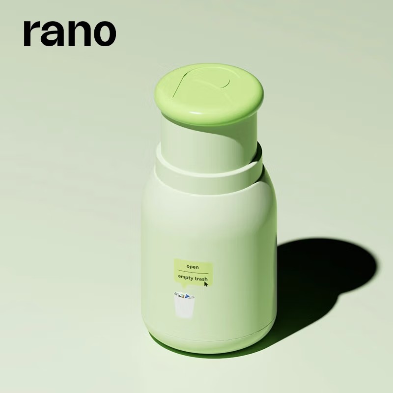 乐序rano咖啡保温杯女生高颜值陶瓷内胆小巧便携式随行水杯菇菇杯 一键清空（绿） 500ml
