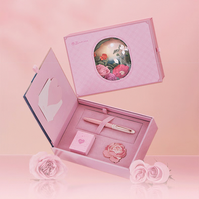 毕加索5528缪斯花园钢笔礼盒 雾霾粉女神钢笔学生练字钢笔墨水笔