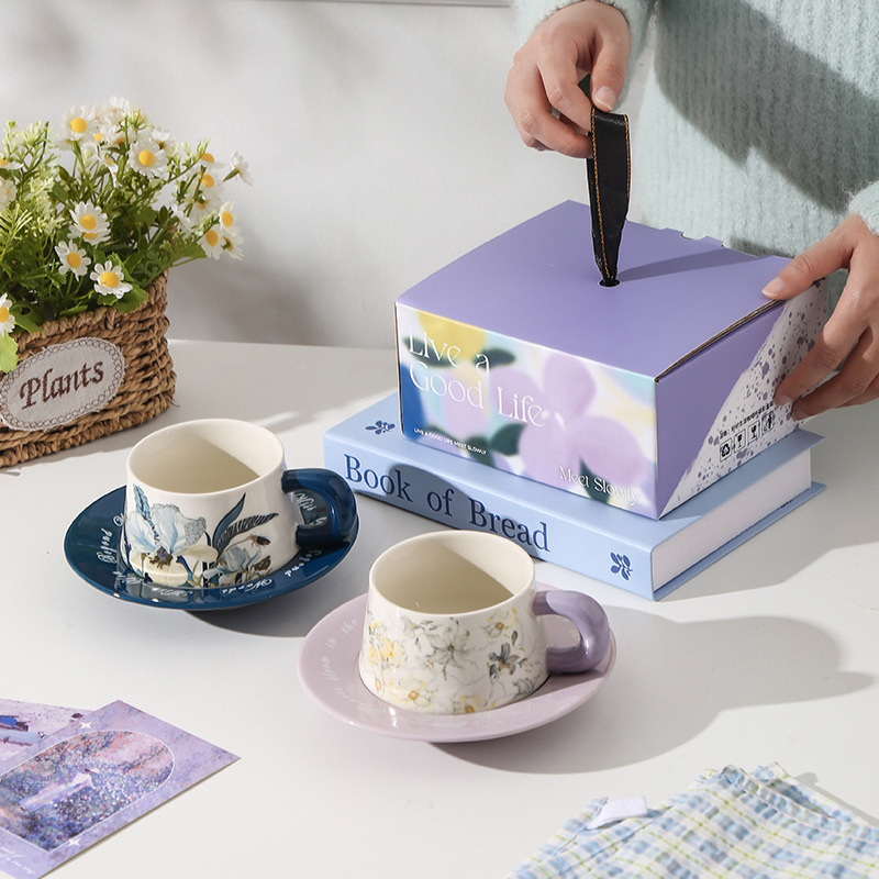 鸢尾花高颜值陶瓷杯碟