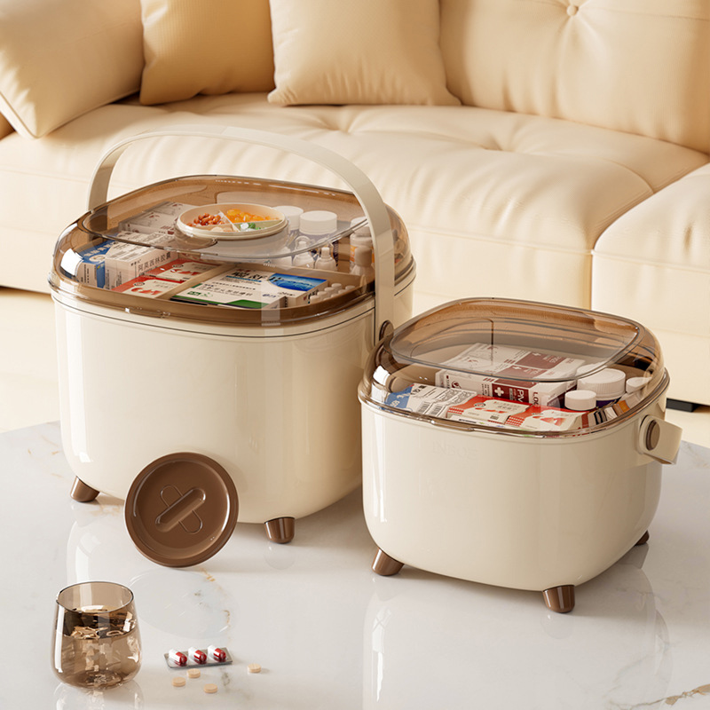 家用医药箱密封防尘防潮多层分格药盒大容量便捷式急救药品收纳盒