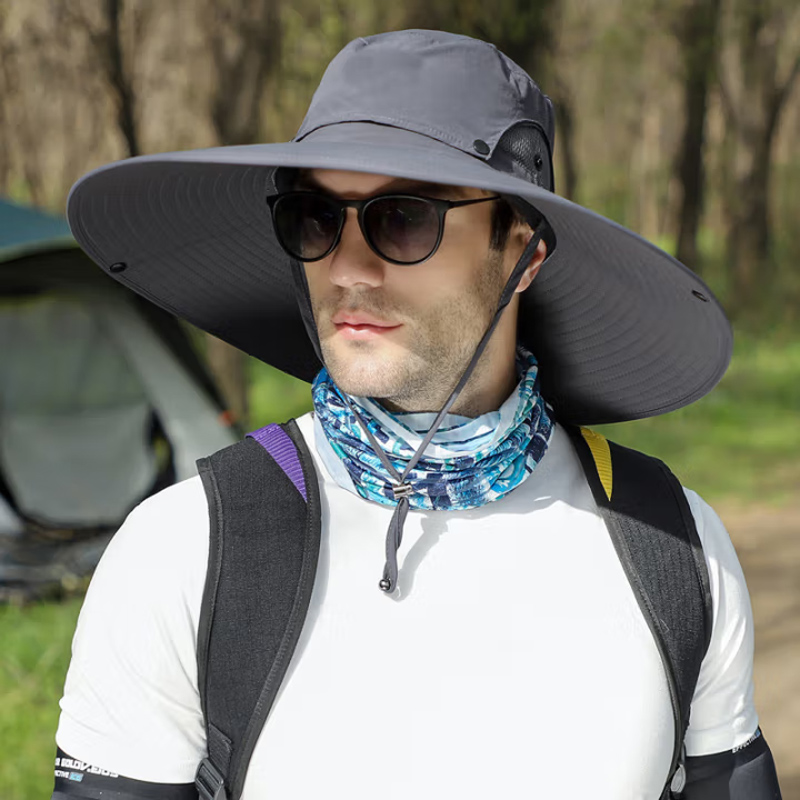 超大檐帽顶可拆卸披肩防晒帽