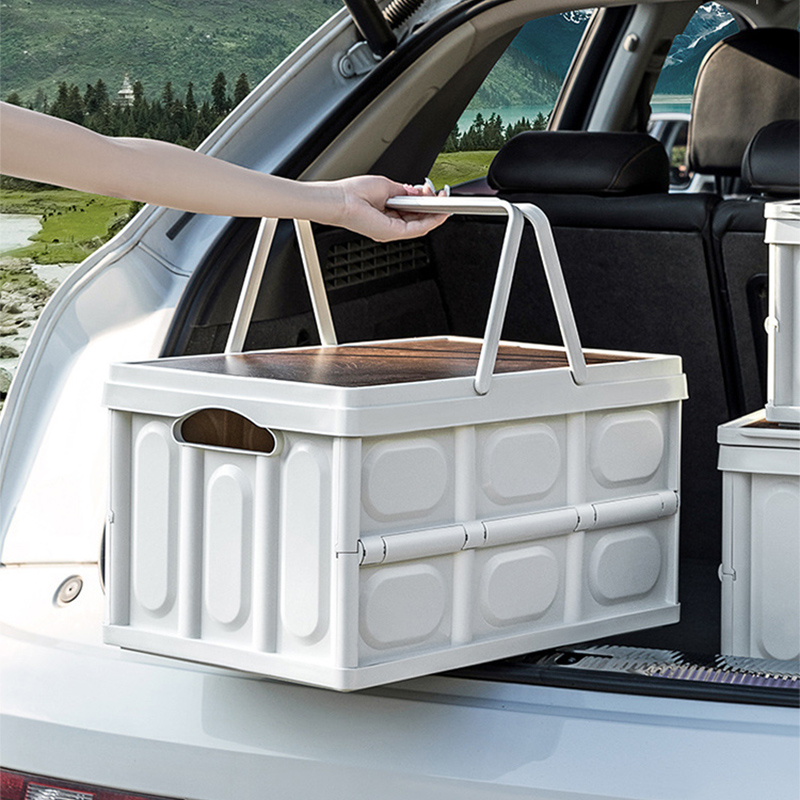 户外露营收纳箱野营木盖置物箱车载后备箱整理箱野餐折叠箱