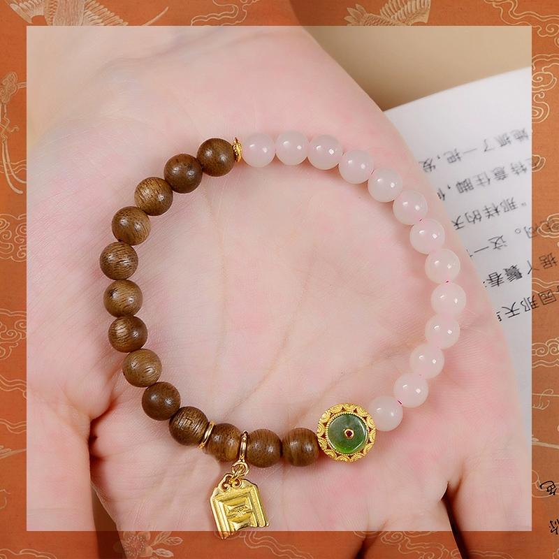 宫和宝珈 天然白玉手链手串多圈佛珠文玩男女款沉香碧玉国风