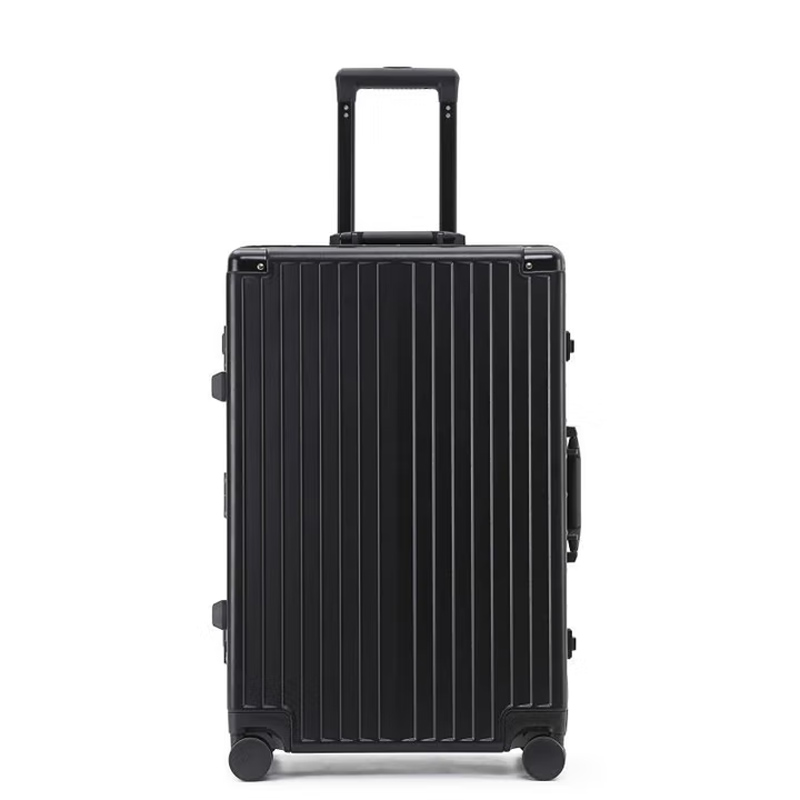 途帮（TOBOOG）多功能铝框行李箱女轻音万向轮包角防撞男卡扣密码拉杆箱PX2090 耀夜黑 20英寸