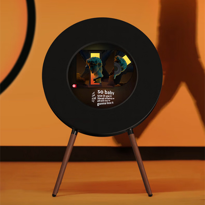 MORRORARTR1悬浮歌词唱片音响家用智能蓝牙音箱动态情绪音箱HIFI音质 智能家居生日纪念礼物 唱片歌词音箱-黑色