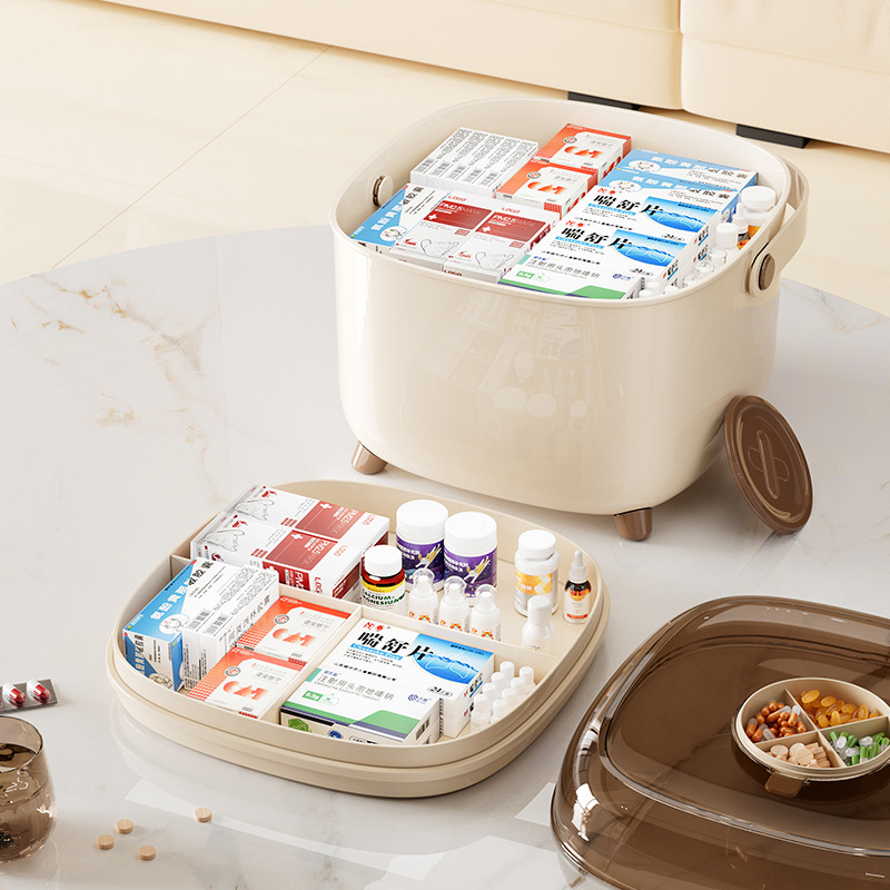 家庭小药箱儿童药品药物收纳盒家用医药箱便携医疗急救箱迷你药盒
