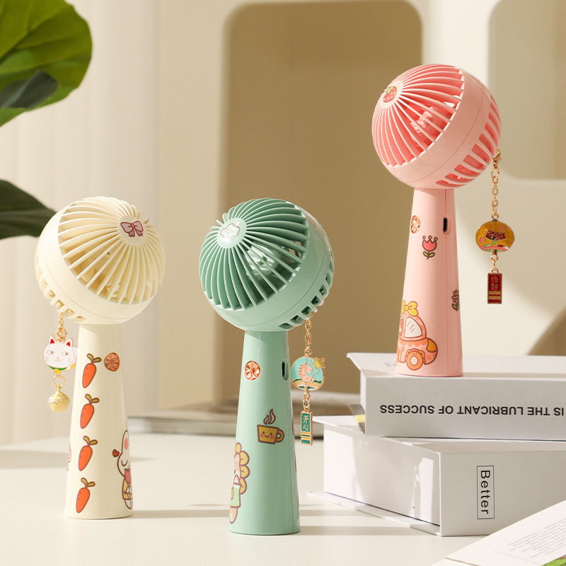 迷你小风扇便携式usb可充电礼品大风力 卡通办公室学生桌面