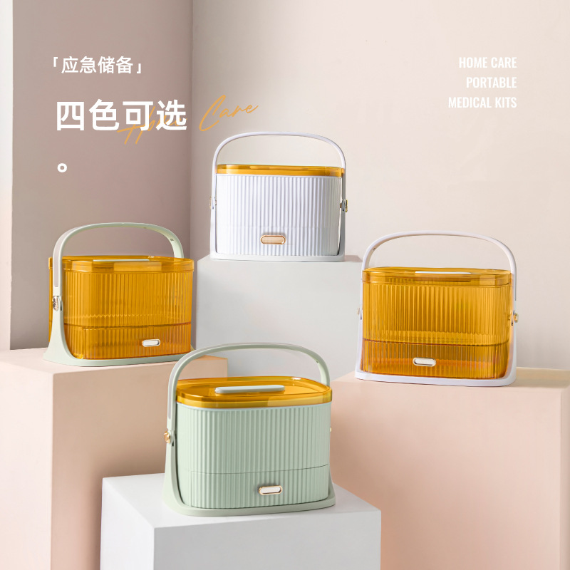 家用便捷式药箱急救箱大容量药品医疗箱分格手提医药箱杂物盒
