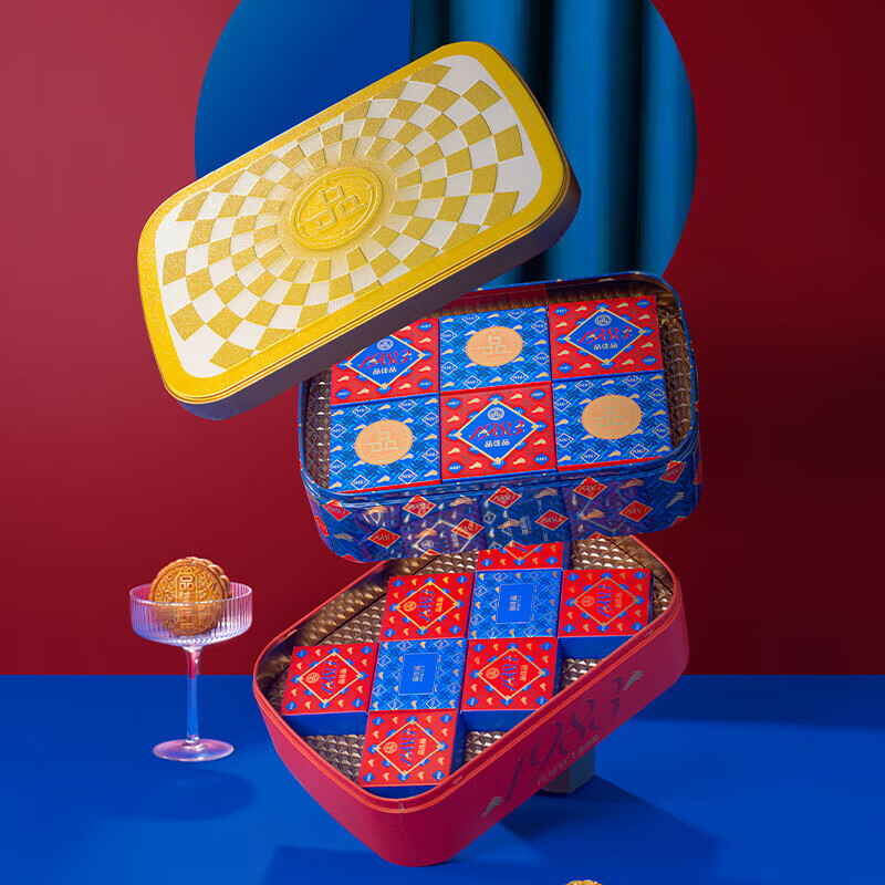 繁花·星月 广式蛋黄白莲蓉芝麻豆沙松子仁坚果月饼礼盒
