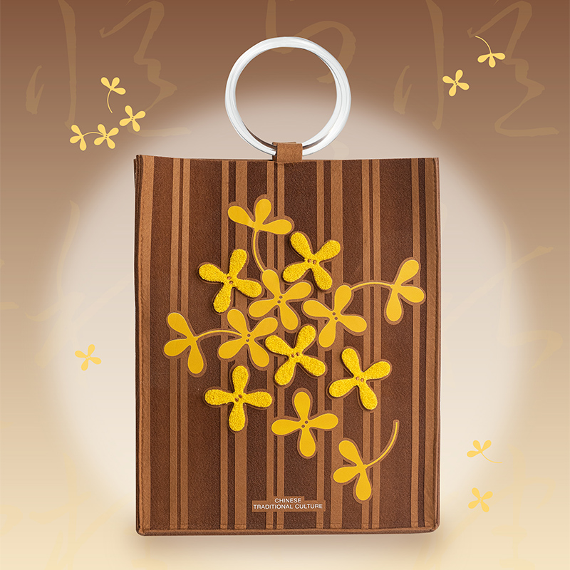 中秋礼品对忆秋桂毛毡礼包月饼