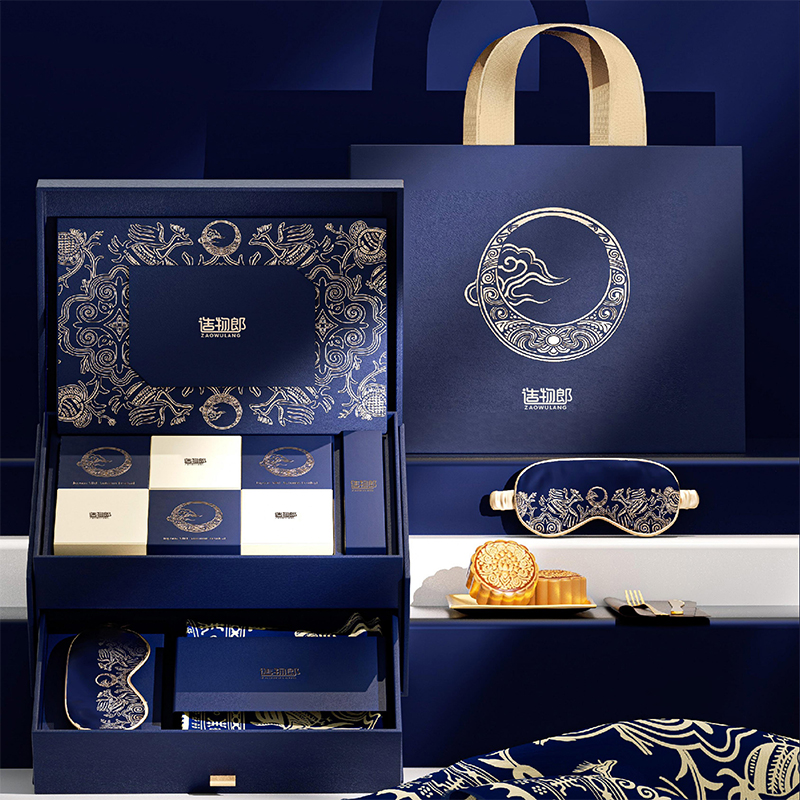 吉鸟守月蜡染中秋月饼高档创意礼盒