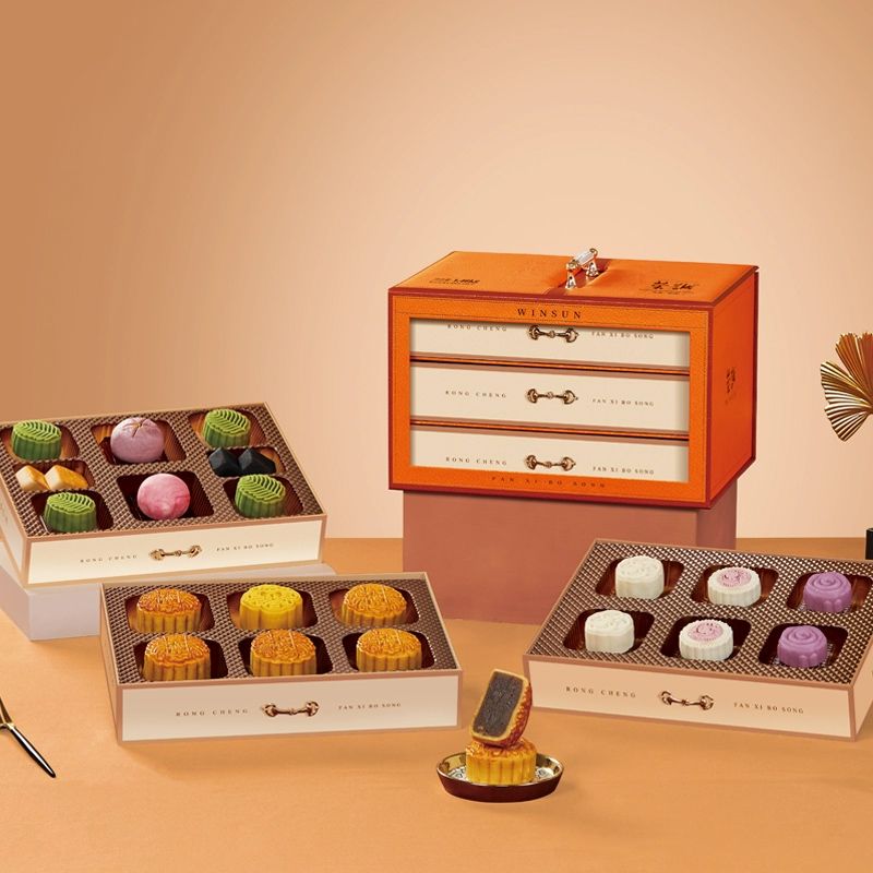 荣诚凡希铂颂礼盒蛋黄莲蓉中秋送礼中式桃山皮月饼