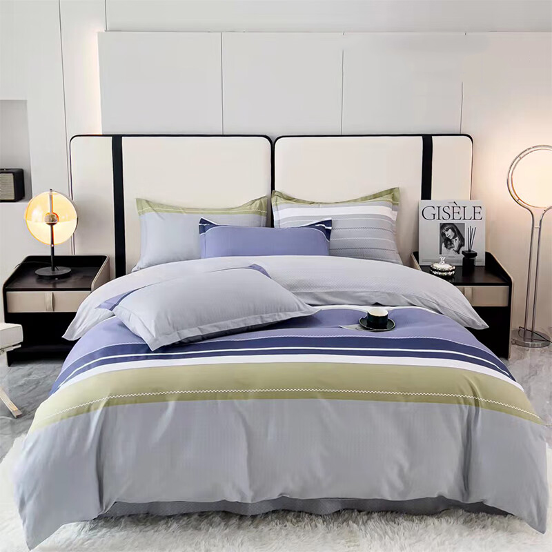 博洋家居100%全棉三/四件套简约纯棉被单被套—沪 40支全棉套件 -简意生活 1.8米 床单款 （被套220*240c