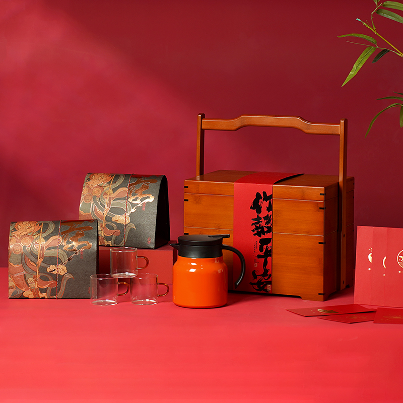 年终 中国蓝-竹报平安茶叶茶具礼盒套装