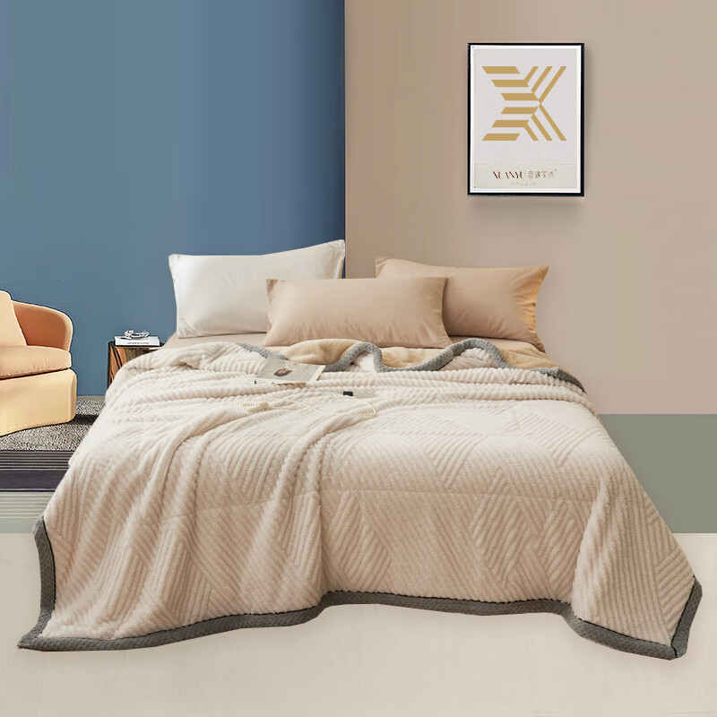 萱遇家纺塔芙绒夹棉毯