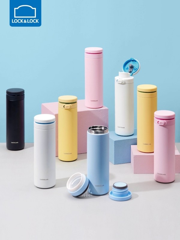 乐扣乐扣SUSU保温杯女便携316不锈钢水杯冬季简约情侣男士学生