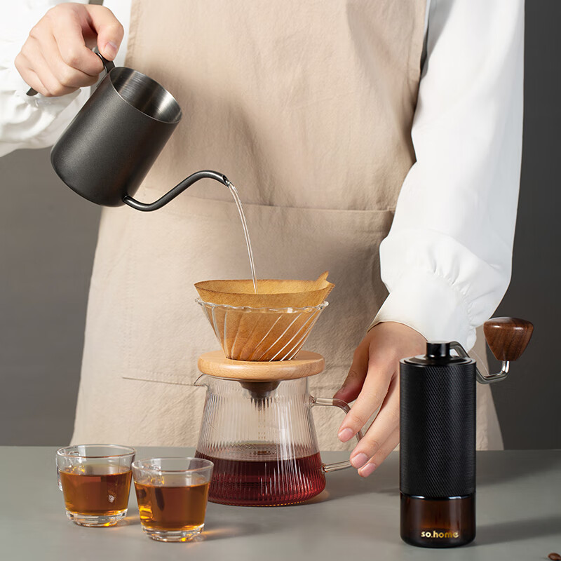 手冲咖啡壶套装 咖啡全套手冲壶磨豆机分享壶滤杯礼盒