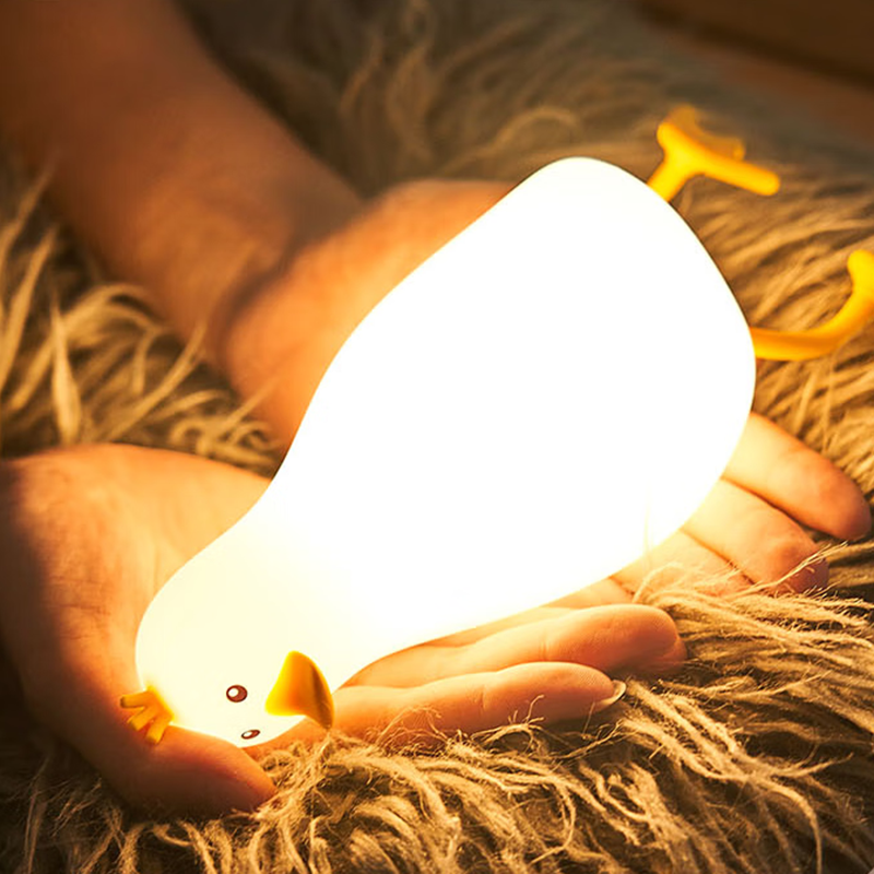 可爱鸭鸭拍拍灯小夜灯女生床头灯礼物硅胶灯睡眠小夜灯彩灯