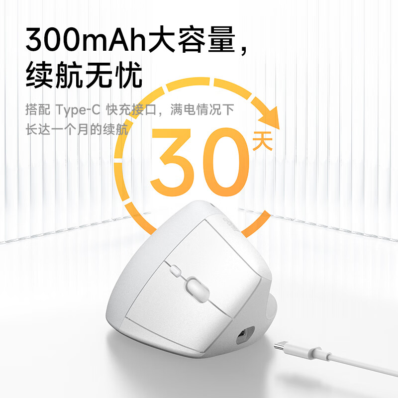 人体工学垂直无线鼠标PMWB04 灰白款中秋伴手礼商务礼节日礼实用福利礼
