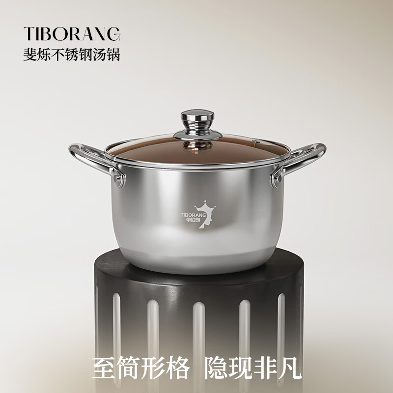 斐烁不锈钢汤锅家用多功能煮锅煲汤蒸煮小汤锅不粘锅炖煮锅 斐烁不锈钢汤锅