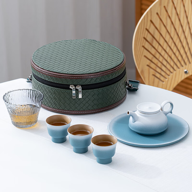 一路富贵便携旅行茶具套装茶杯茶壶茶盘泡茶壶茶台礼物送人伴手礼