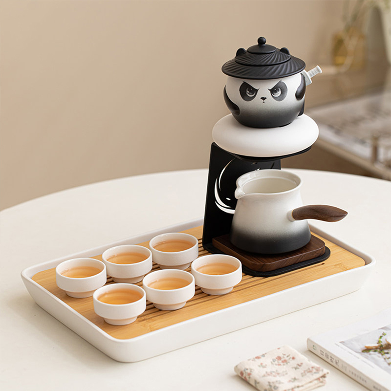可爱熊猫陶瓷自动茶具套装伴手礼功夫茶具