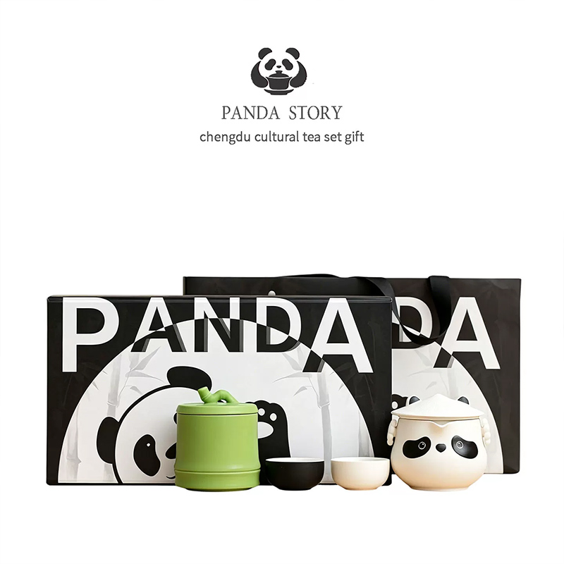 熊猫文创茶具礼盒套装茶壶茶罐特色创意伴手礼