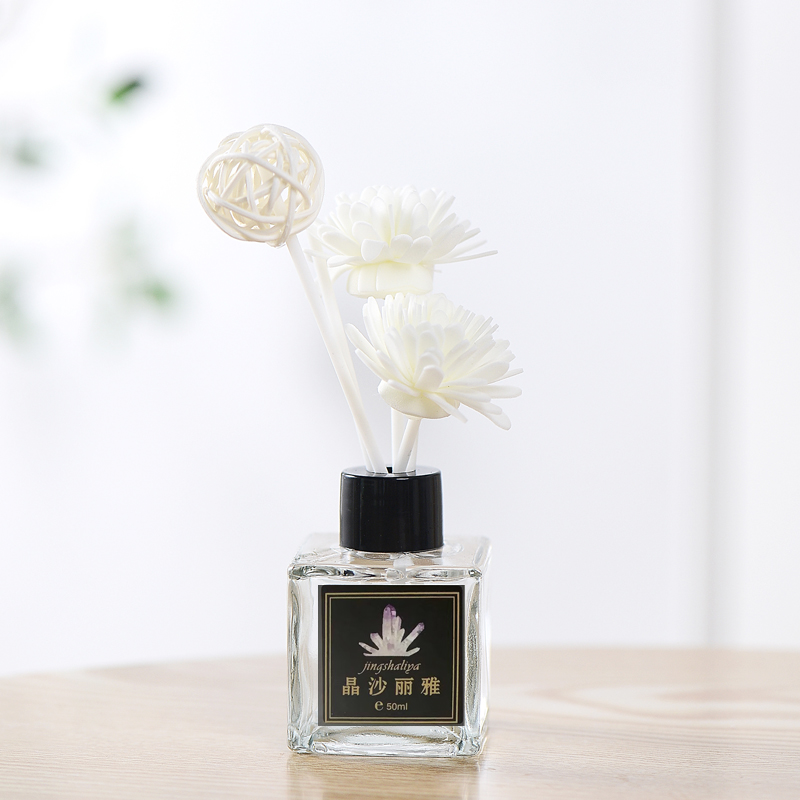 晶沙丽雅无火香薰套装家用室内厕所除臭香薰瓶藤条干花持久空气清新